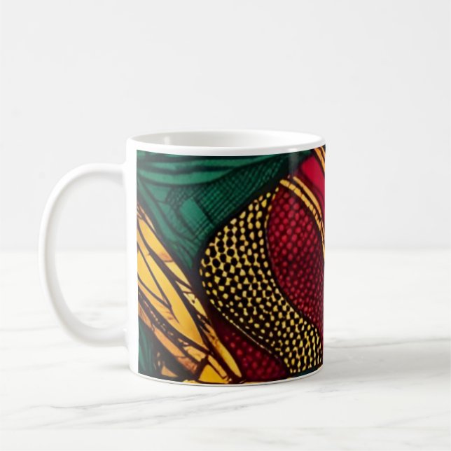 Mug Motif Wax Africain – Explosion de Couleurs (Gauche)