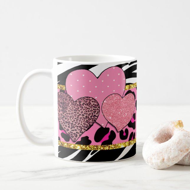 Mug Motifs cardiaques dynamiques avec Posters de anima (Avec donut)
