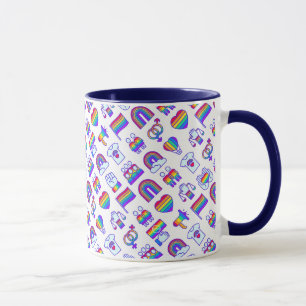 Mug Motifs d'icônes arc-en-ciel colorées