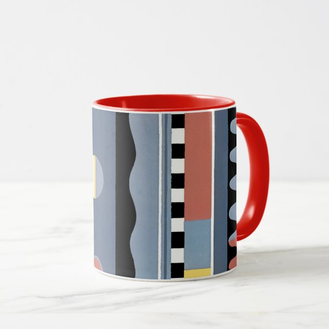 Mug Motifs géométriques Jazz Pochoir Art Déco Vintage (Devant droit)