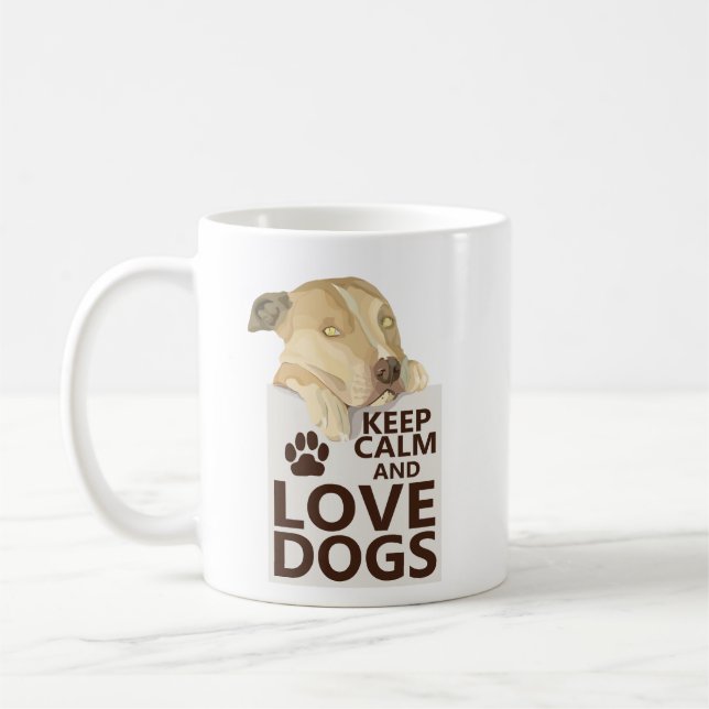 Mug Motivation de charme simple Amoureux de les chiens (Gauche)