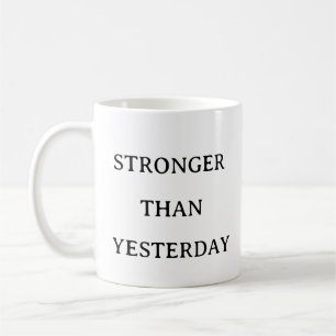 Mug Motivation Fitness - Plus Forte Que Hier Gymnase