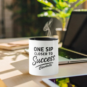 Mug Motivation succès citation noir blanc