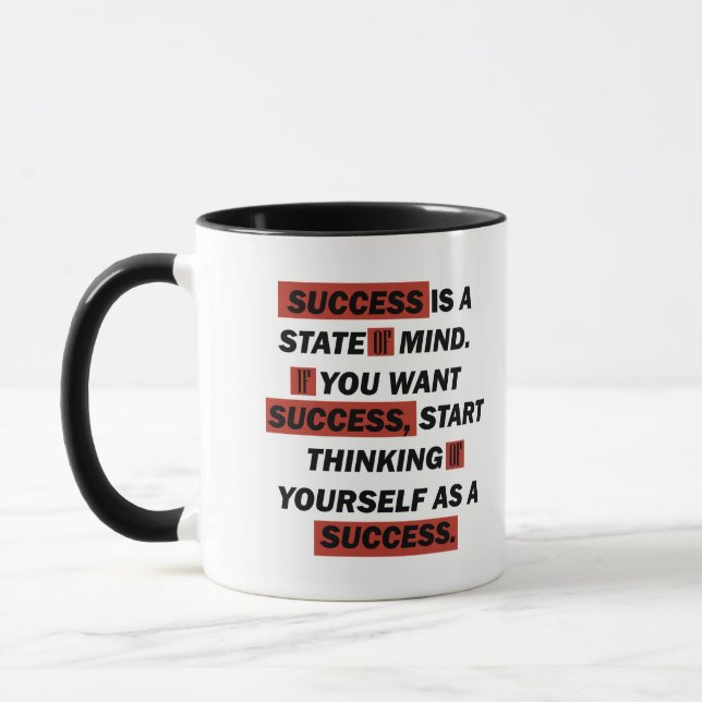 Mug Motivational cite le succès dans la vie (Gauche)