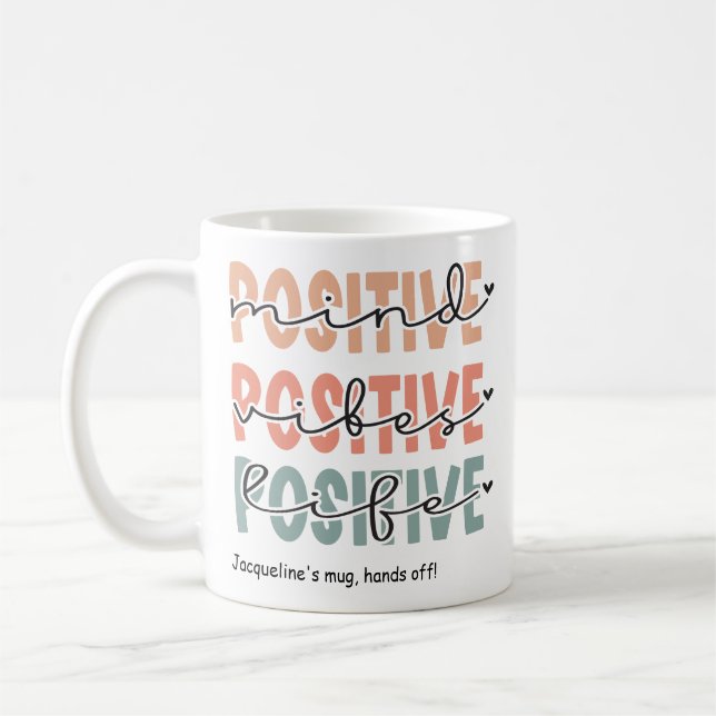 Mug Motivationnel Positif Vibes de l'esprit Vie (Gauche)