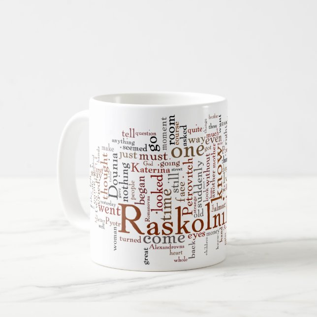 Mug Mots de crime et de punition de Dostoevsky (Devant gauche)