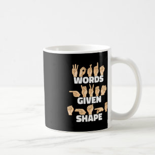 Mug Mots donnés forme ASL American Sign Language