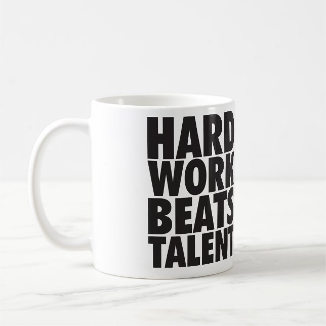 Mug Mots Motivationnels - Travail Dur bat Talent (Gauche)