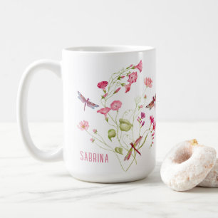 Mug Mouche florale rose Personnalisée