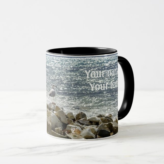 Mug mouette et surf marin (Devant droit)