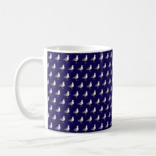 Mug Mouette oiseau plage océan côte aquarelle bleue