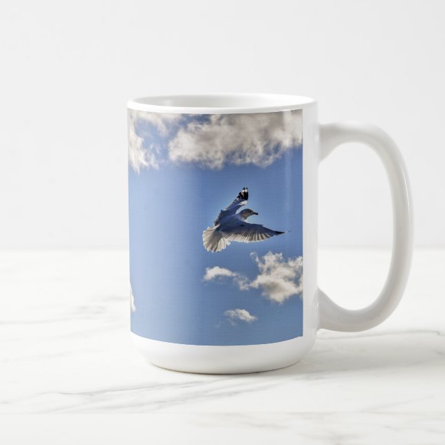 Mug Mouette volante et nuages Faune Oiseaux cadeau (Droite)
