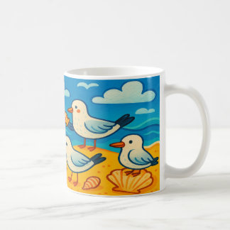 Mug Mouettes mignonnes à la plage - Dessin amusant sur