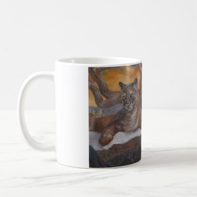 Mug Mountain Cougar Winter Scene Coffee Cup  (Gauche)