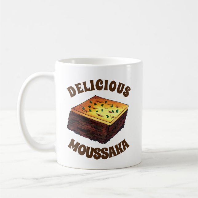 Mug Moussaka Grecque Méditerranéen Nourriture Aiguille (Gauche)