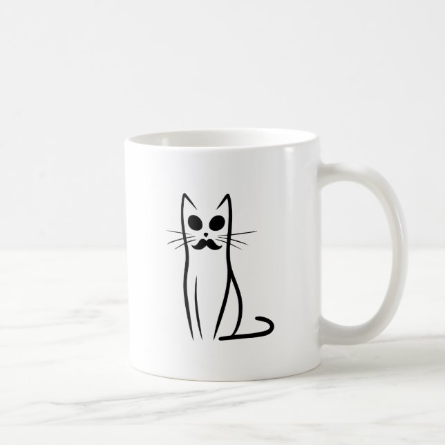 Mug Moustache Chat Papa Chat Abstrait Papa Funny Minim (Droite)