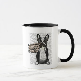 Mug Moustache de bouledogue français et de doigt