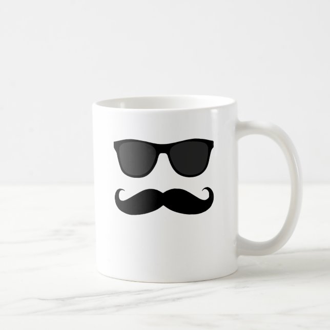 Mug Moustache et cadeau noirs d'humeur de lunettes de (Droite)