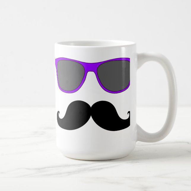 Mug Moustache noire et humour pourpre de lunettes de (Droite)