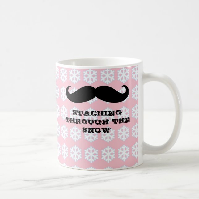 Mug Moustaches drôles de Noël de vacances de moustache (Droite)