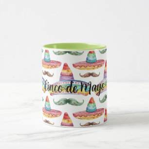 Mug Moustaches Vertes Marrons Cinco de Mayo