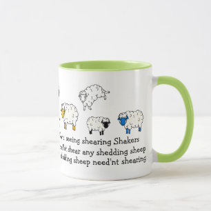 Mug Mouton, agneau Shear tounge-twister poem dessin an