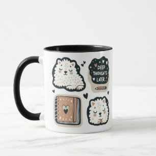 Mug Mouton blanc Fluffé - "Pensées profondes plus tard