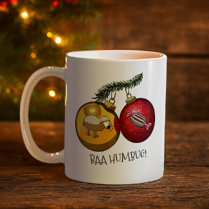 Mug Mouton mignon Baa Humbug! Scrooge de Noël Cartoon