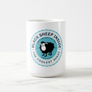 Mug Mouton noir à l'intérieur - Nager contre le couran