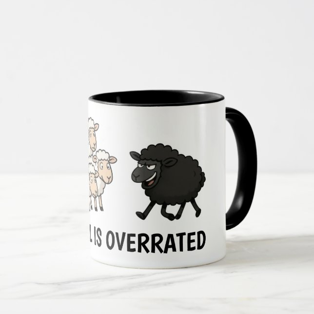 Mug Mouton noir et blanc (Devant droit)