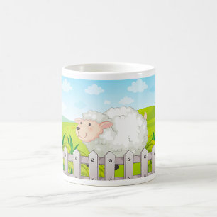 Mug Moutons souriants dans un paysage ensoleillé