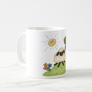 Mug Moutons Sur Une Boue De Colline
