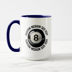 Mug Moyen Texte BLEU NAVY Combinaison 15oz 8 Ball Pers