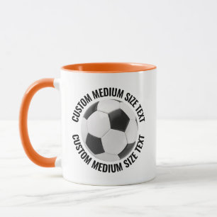 Mug Moyen Texte ORANGE Combo 11oz Football Personnalis