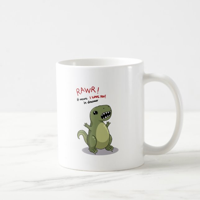 Mug Moyens de Rawr je t'aime dans le dinosaure (Droite)