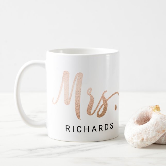 Mug MRS Typographie FAUX OR ROSE (Avec donut)