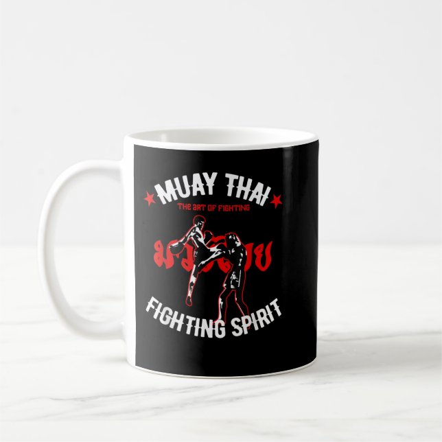 Mug Muay Art Thaïlandais De Combattre Kickboxing Retro (Gauche)