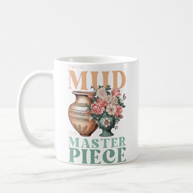 Mug Mud To Masterpiece Floral Clay Pot Ceramic Pottery (Gauche)