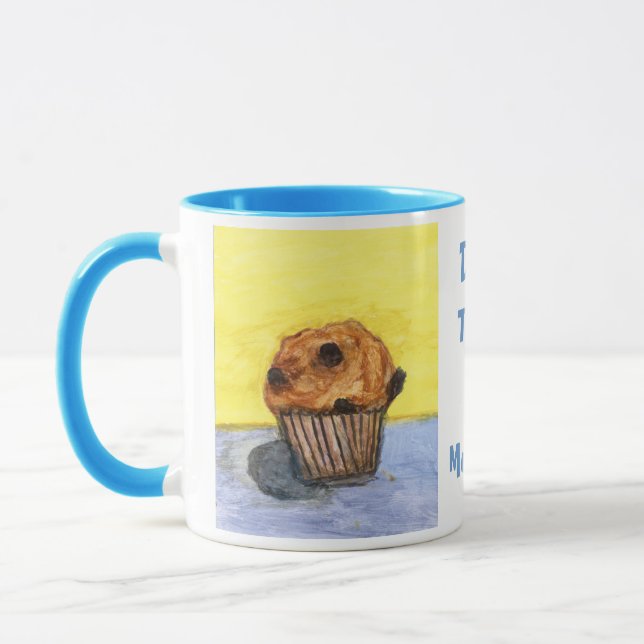 Mug Muffin en céramique de confiture de chocolat peint (Gauche)