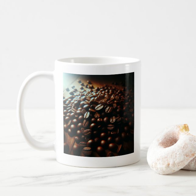Mug "Mug de fèves de café élégant - cadeau parfait pou (Avec donut)