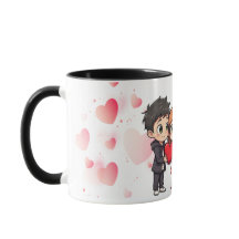 "Mug Heureuse Sainte-Valentin - Amour, Coeurs et H
