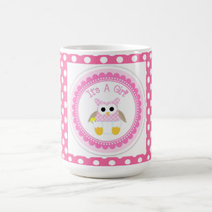 Mug Mug/It est une fille avec le pois rose