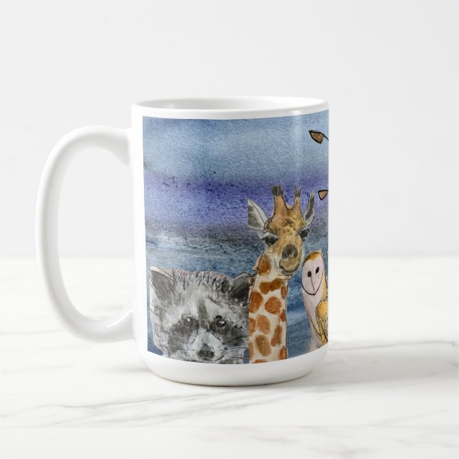 Mug Mug: Joanna Flying Over Animals (Gauche)