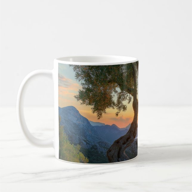Mug Mug, olivier, coucher de soleil, vue sur mer. (Gauche)