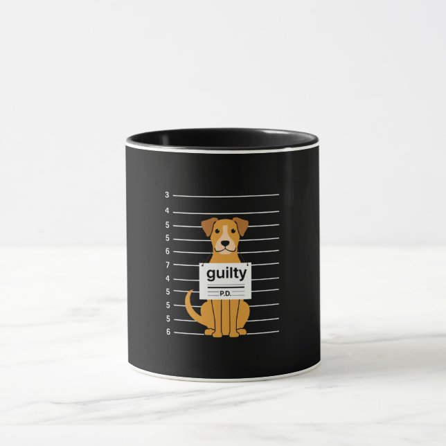 Mug Mugshot de chien coupable (Centre)