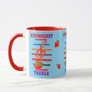 MUG MUGUE AVEC NOTE DE MUSIQUE À LA FRAISE