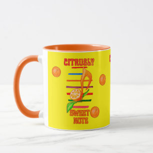MUG MUGUE CITRON DÉCORÉ D'UNE NOTE DE MUSIQUE 