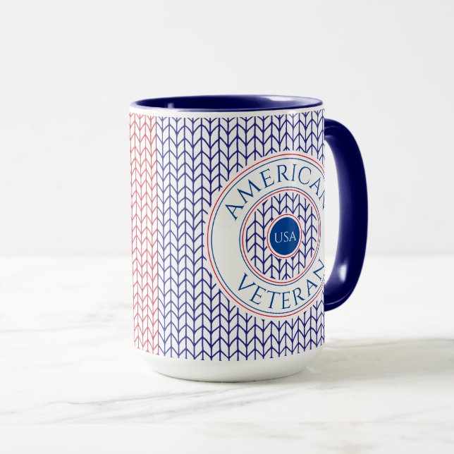 Mug Mugue Combiné Navy Grand Format pour VÉTÉRAN AMÉRI (Devant droit)