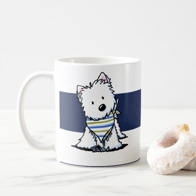 Mug Mugue nautique Westie KiniArt (Avec donut)