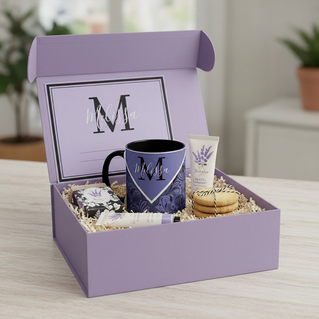 Mug Mugue noire et à motifs paisley péri (Créateur téléchargé)